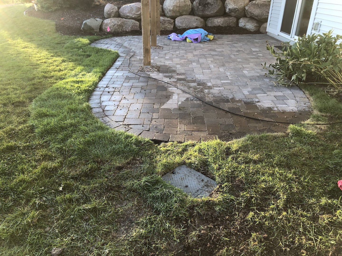 Paver patio and rock landscaping, Andover MN